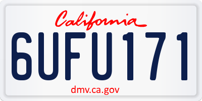 CA license plate 6UFU171