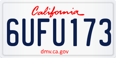 CA license plate 6UFU173