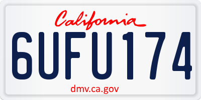 CA license plate 6UFU174