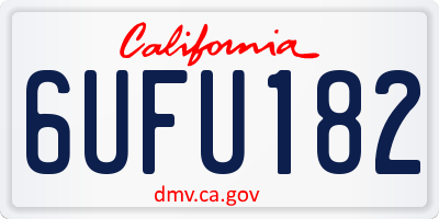 CA license plate 6UFU182