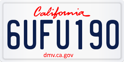 CA license plate 6UFU190