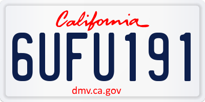 CA license plate 6UFU191