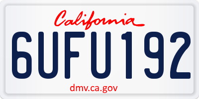 CA license plate 6UFU192