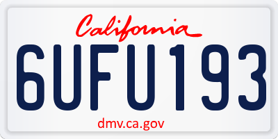 CA license plate 6UFU193