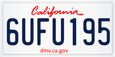 CA license plate 6UFU195