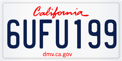 CA license plate 6UFU199