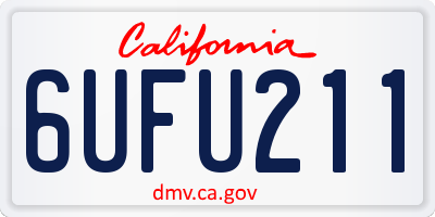 CA license plate 6UFU211