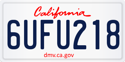 CA license plate 6UFU218