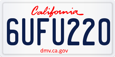 CA license plate 6UFU220