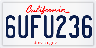 CA license plate 6UFU236