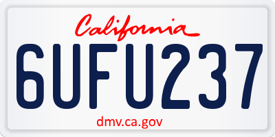 CA license plate 6UFU237