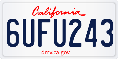 CA license plate 6UFU243