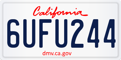 CA license plate 6UFU244