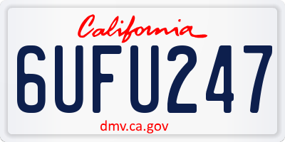 CA license plate 6UFU247