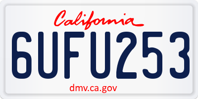 CA license plate 6UFU253