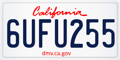CA license plate 6UFU255