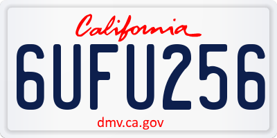 CA license plate 6UFU256