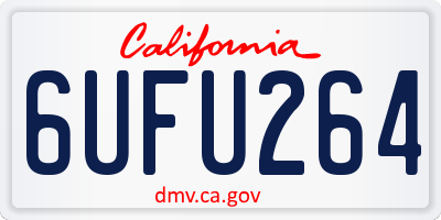CA license plate 6UFU264