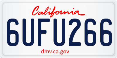 CA license plate 6UFU266