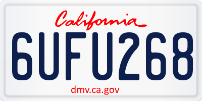 CA license plate 6UFU268