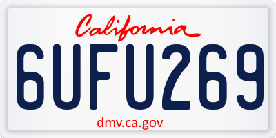 CA license plate 6UFU269