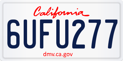 CA license plate 6UFU277