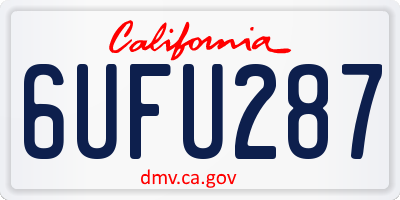 CA license plate 6UFU287