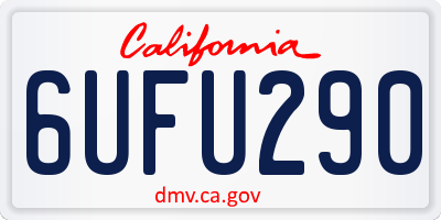 CA license plate 6UFU290
