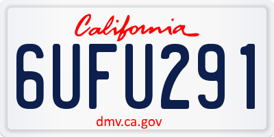 CA license plate 6UFU291