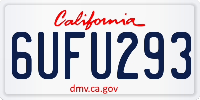 CA license plate 6UFU293
