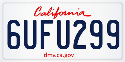 CA license plate 6UFU299