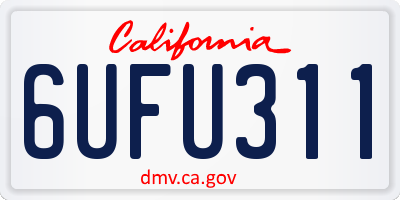 CA license plate 6UFU311