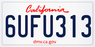 CA license plate 6UFU313