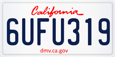 CA license plate 6UFU319