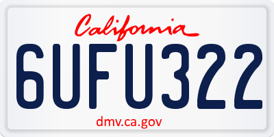 CA license plate 6UFU322