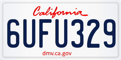 CA license plate 6UFU329