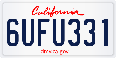 CA license plate 6UFU331