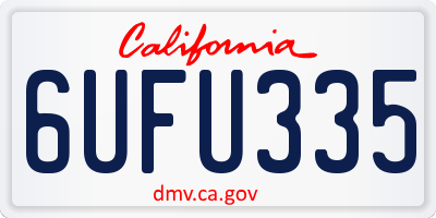 CA license plate 6UFU335