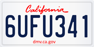 CA license plate 6UFU341