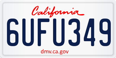 CA license plate 6UFU349