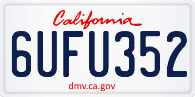 CA license plate 6UFU352