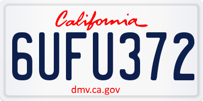 CA license plate 6UFU372