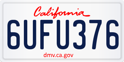 CA license plate 6UFU376