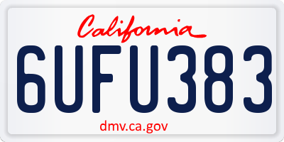 CA license plate 6UFU383