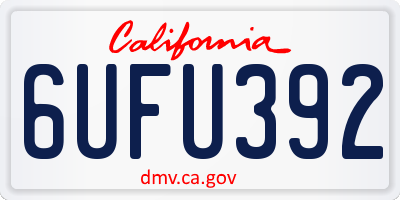 CA license plate 6UFU392