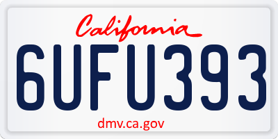 CA license plate 6UFU393