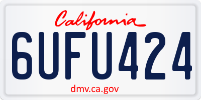 CA license plate 6UFU424