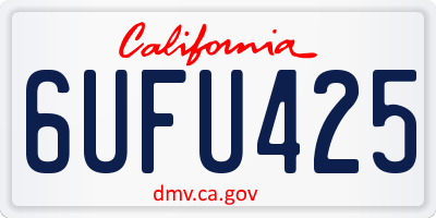 CA license plate 6UFU425