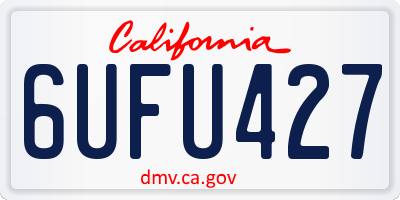 CA license plate 6UFU427