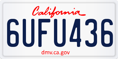 CA license plate 6UFU436